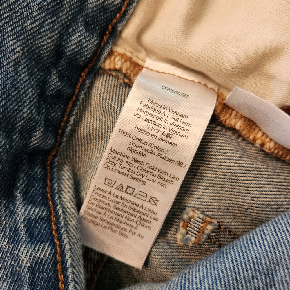 Madewell Relaxed Mid Length Distressed Cut Off Denim Shorts Size 27 - Picture 7 of 8